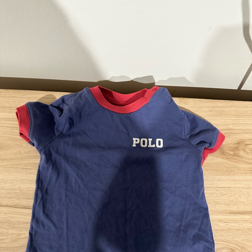Ralph Lauren Polo Navy Tee with Red Trim